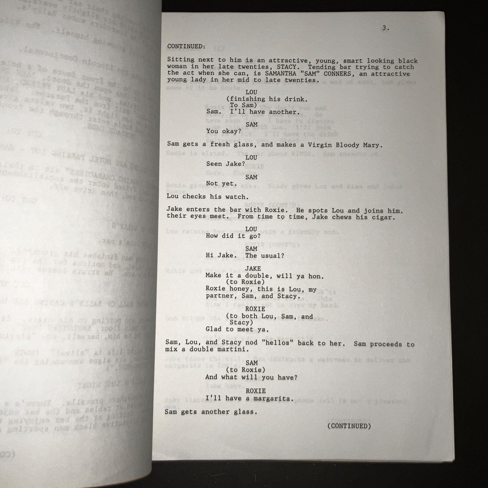 BLAME IT ON RENO (1989) Virgil Hammond / Sammy Davis Jr. Script Presentation+COA