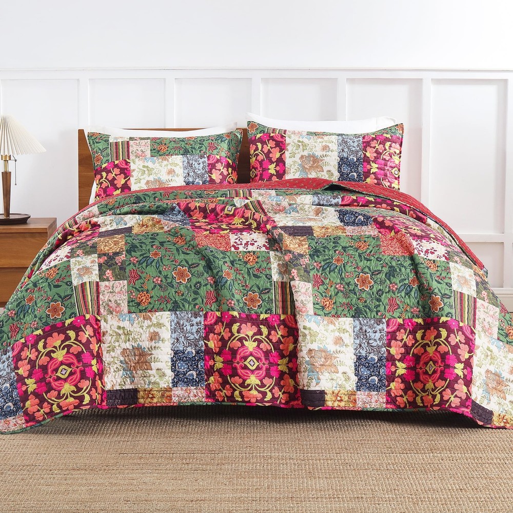 Queen Quilt Set for Bed - Patchwork Quilts Queen Size, Comforter Coverlet Bed...