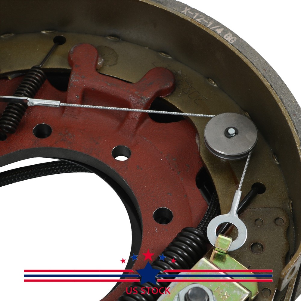Pair Electric Trailer Brake Assembly For 10K lbs Axle w/Shields 12-1/4"x3-3/8"