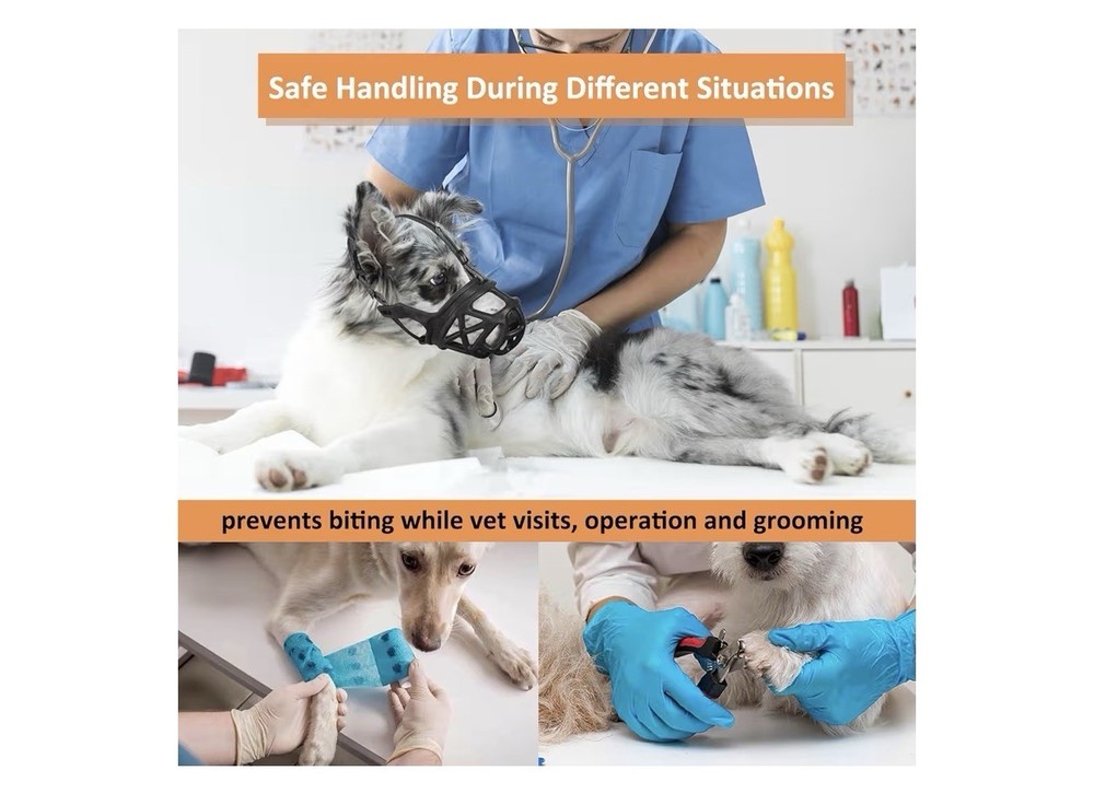 BARKLESS Dog Muzzle Basket Muzzle for Biting Chewing and Scavenging Humane. L