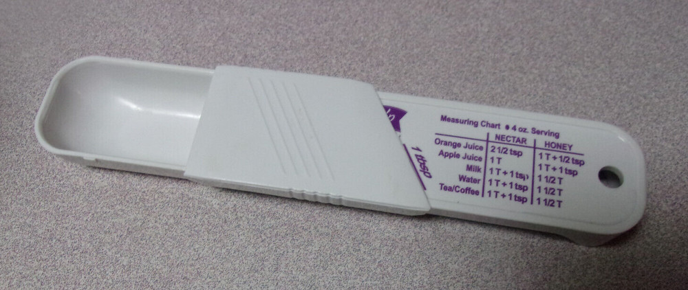 Adjustable Sliding White Measuring Spoon Thicken Up tbsp tsp