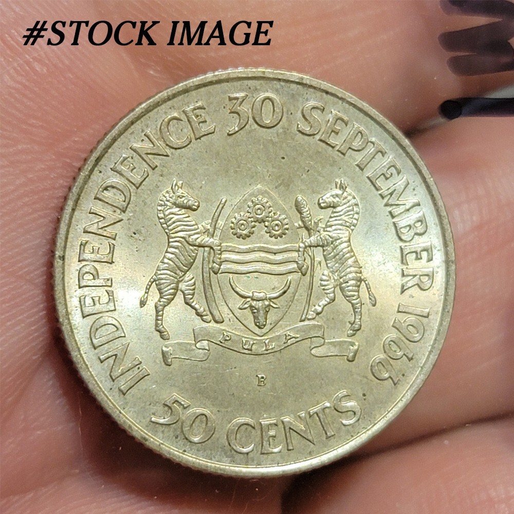 1966 BOTSWANA Silver 50C SERETSE KHAMA UNC 50 Cent independence uncirculated