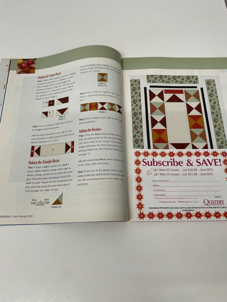 Quilting Magazine Back Issue 15 quilt projects 2005
