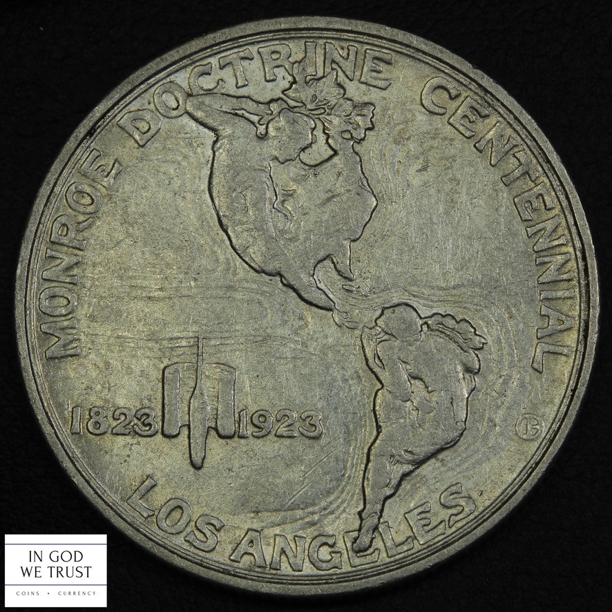 1923 S Monroe Doctrine Commemorative Silver Half Dollar 50C