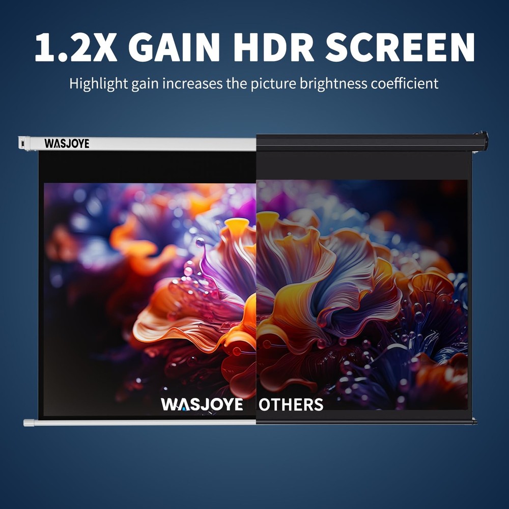 Motorised Projector Screen 120" - 16:9 Electric Projector Screen Wall/Ceiling...