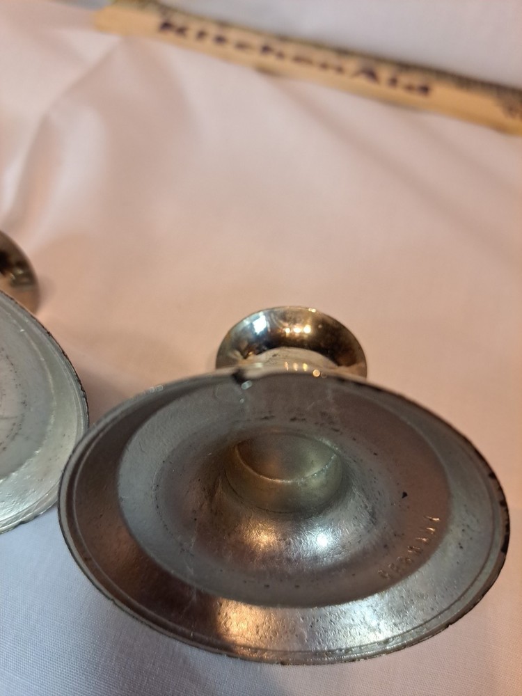 Vtg German Silver Candle Sticks, Silver Plate?