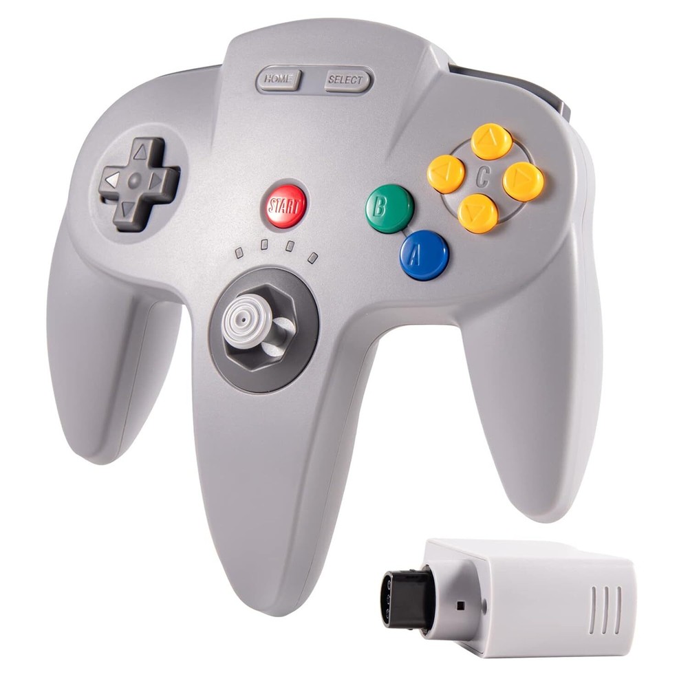 Wireless N64 Controller,2.4G Remote Game Controller w/ Rumble Pak For N64 System