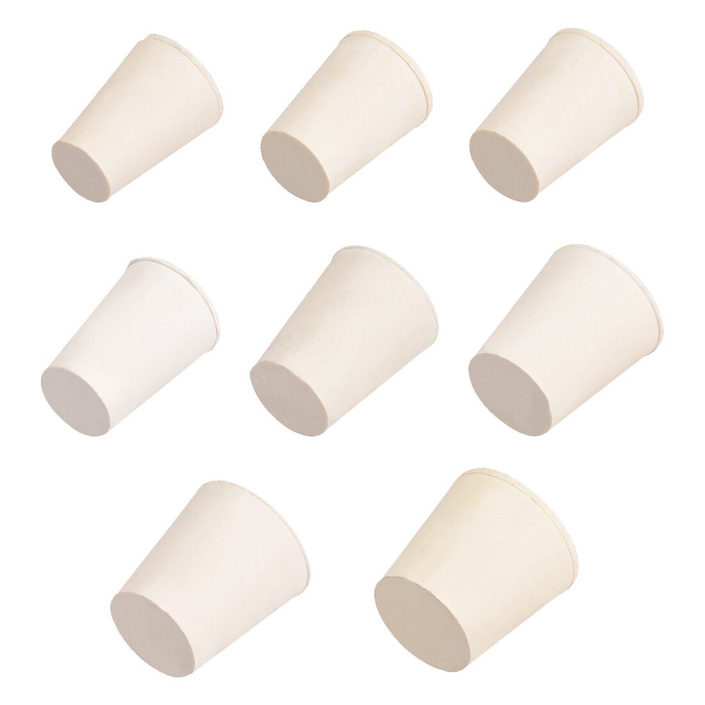 White Tapered Shaped Solid Rubber Stopper Sealing Plug for 8-29mm Lab Tube