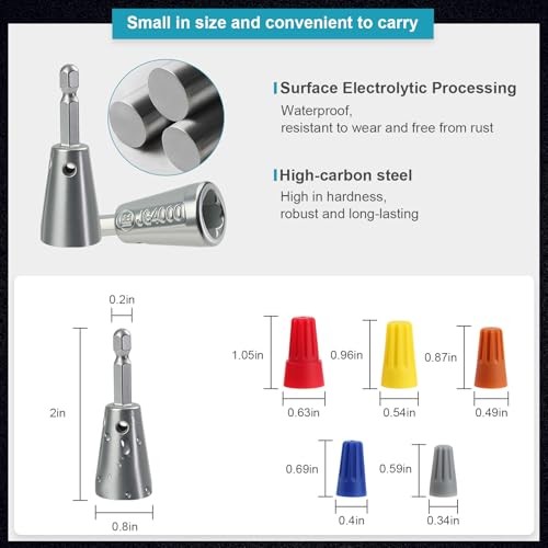 2 Pcs Upgraded Wire Twister Tool for Drill, Compact Nut Black