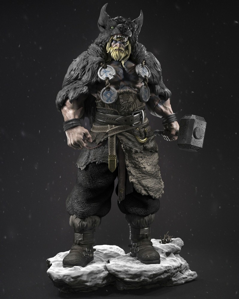 Barbarian Thor by CA3D | Diorama | D&D | DnD | Print on Demand