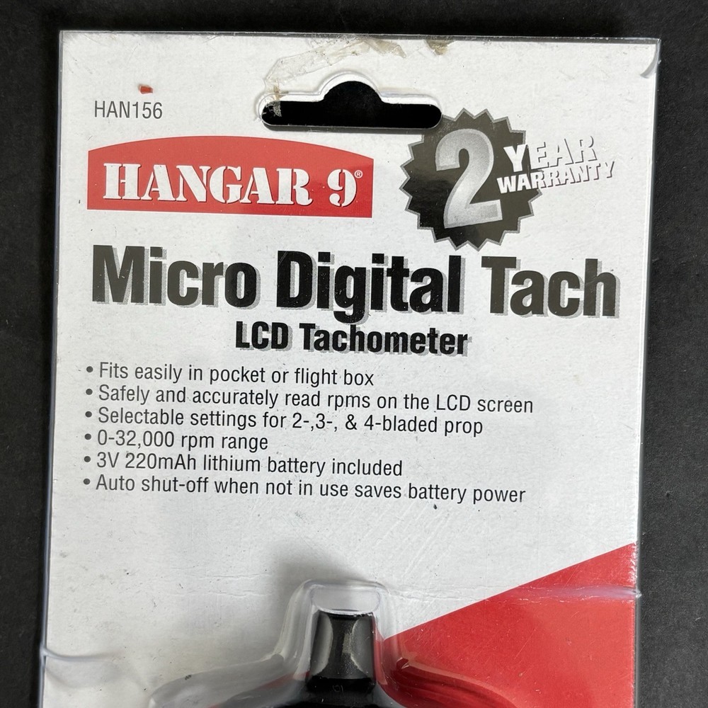 Vtg Hangar 9 Micro Digital Tach LCD Tachometer HAN156 NIP