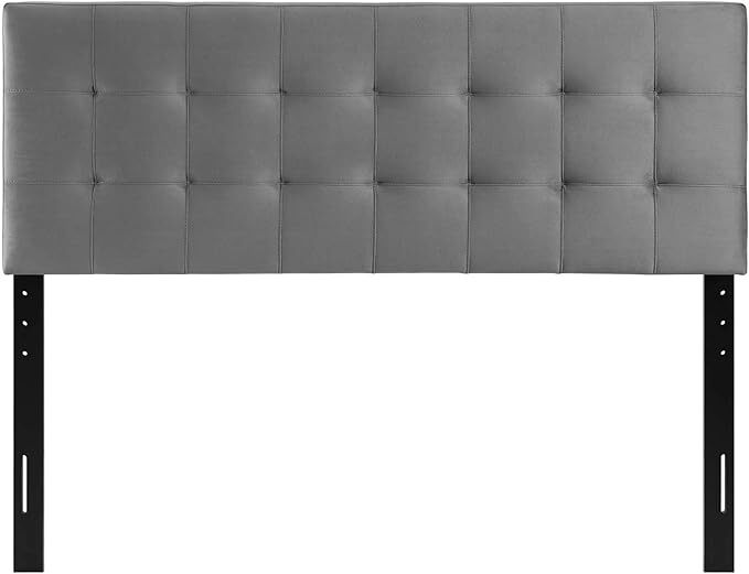 Modway Lily Biscuit Tufted Full Performance Velvet Headboard, Gray