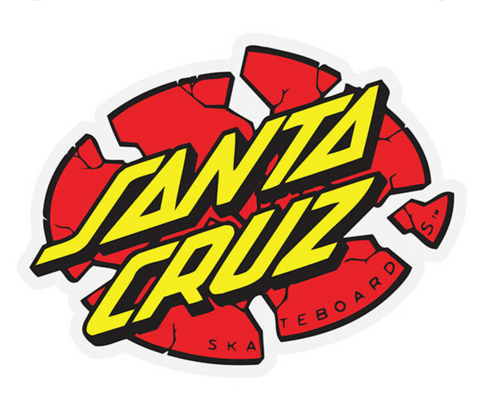 Santa Cruz Broken Dot Skateboard Sticker 4in