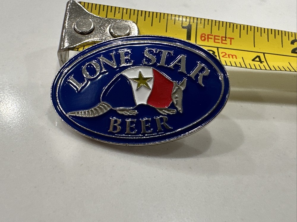lone star beer armadillo hat pin texas embossed
