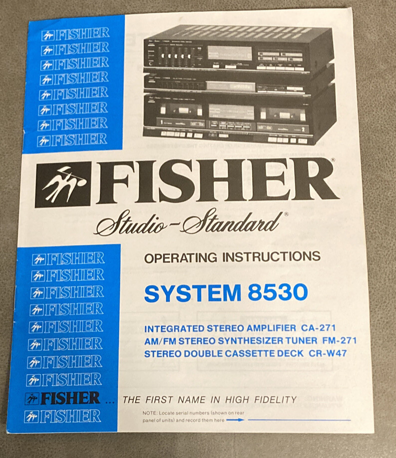 Vintage Fisher 8530 System Operating Instructions- Manual Only