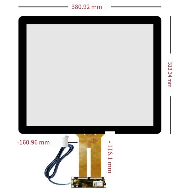 17.1 inch 313*380mm multi-touch capacitive screen +IIC+USB dual interface---