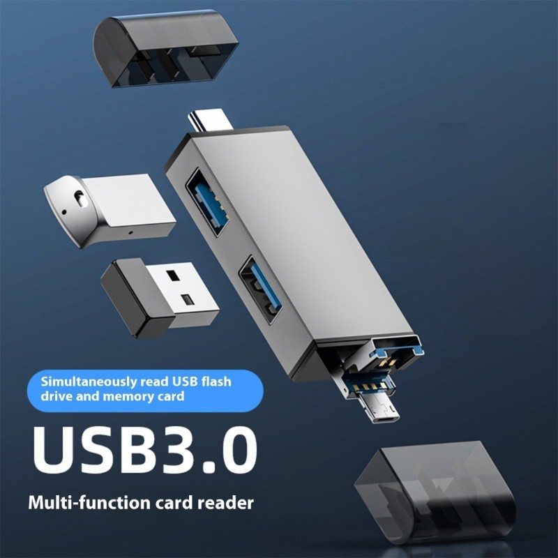 Multiple Interfaces USB3.0 Card Reader SDTF Slot Adapter Metal Design Universal