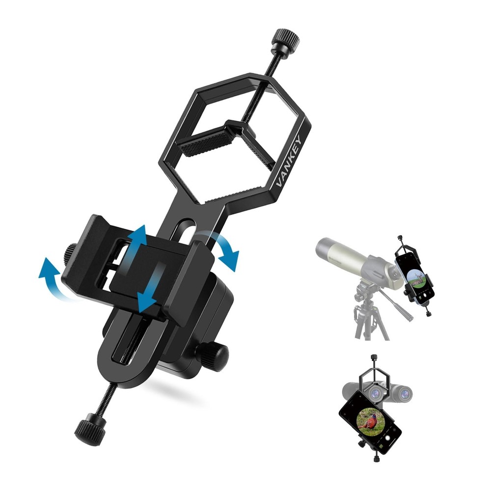 VANKEY 2-Axis Phone Scope Mount, Universal Spotting Scope Phone Adapter, Meta...