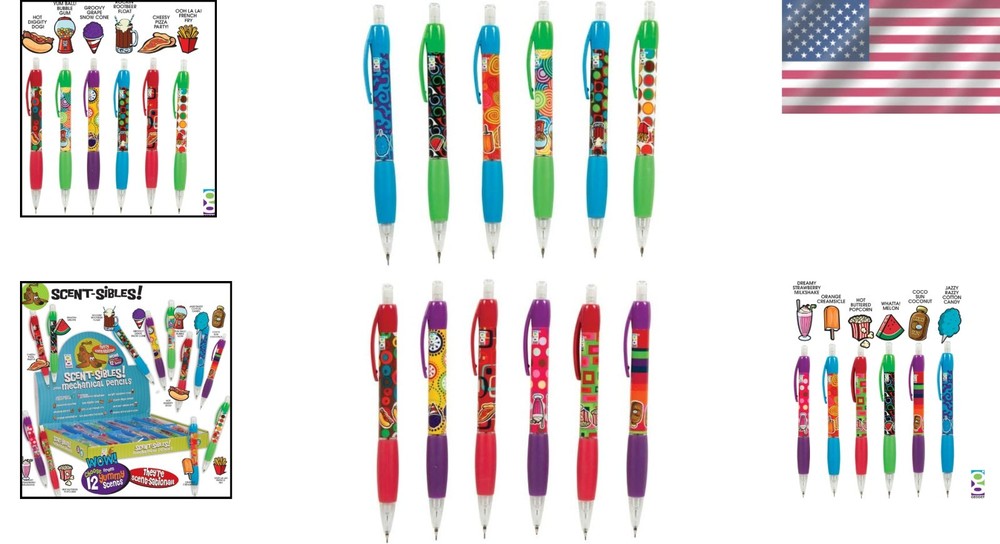 Assorted Scented Pencil Grip Mechanical Pencils - 96 Pack