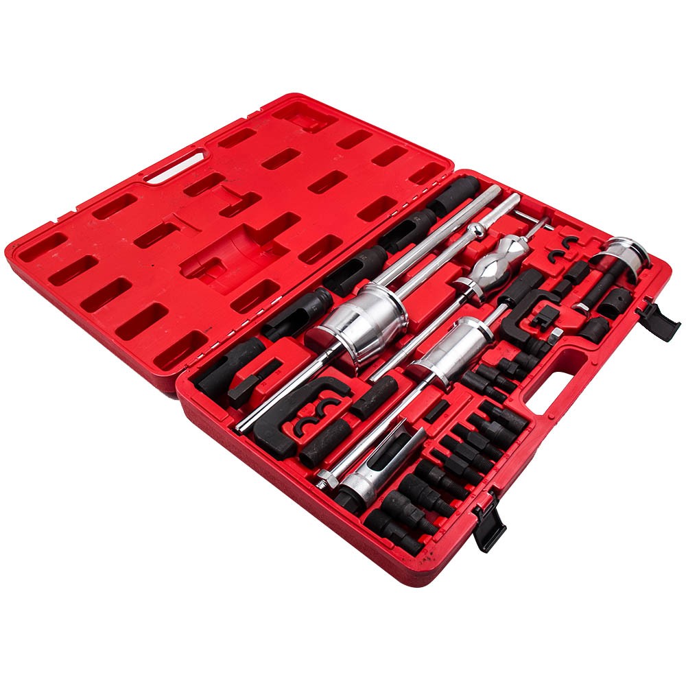 Auto Truck Diesel Injector Extractor Slide Hammer Puller Adapter Full Tool Sets