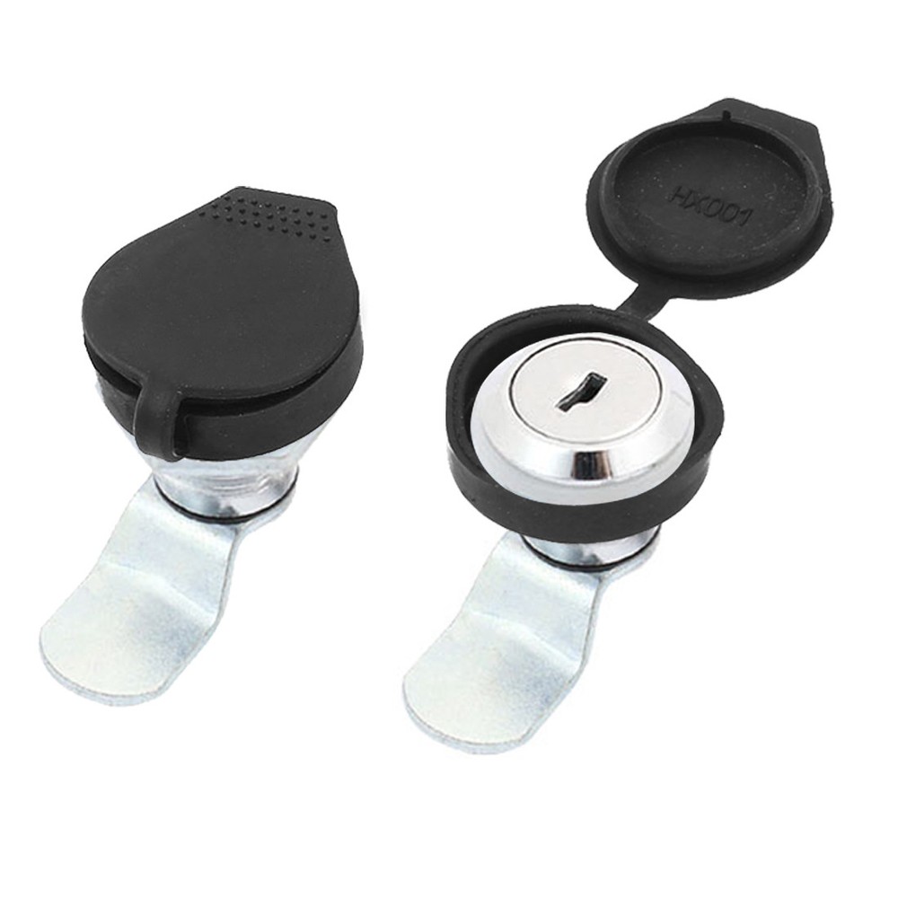 3 Pcs Rubber Key Panel Cam Lock Dust Waterproof Cover Black
