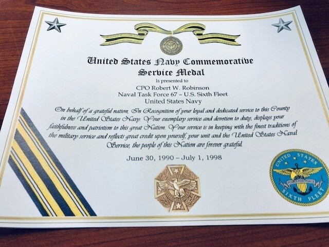 Military Commemorative / U.S. Navy Commemorative Service Medal Certificate