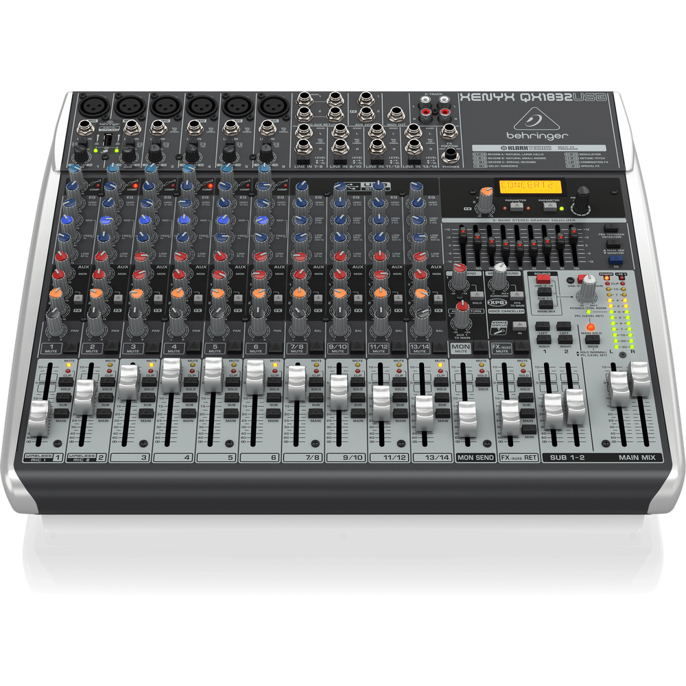 Behringer Xenyx QX1832USB Premium 18-Input Mixer with USB and Effects