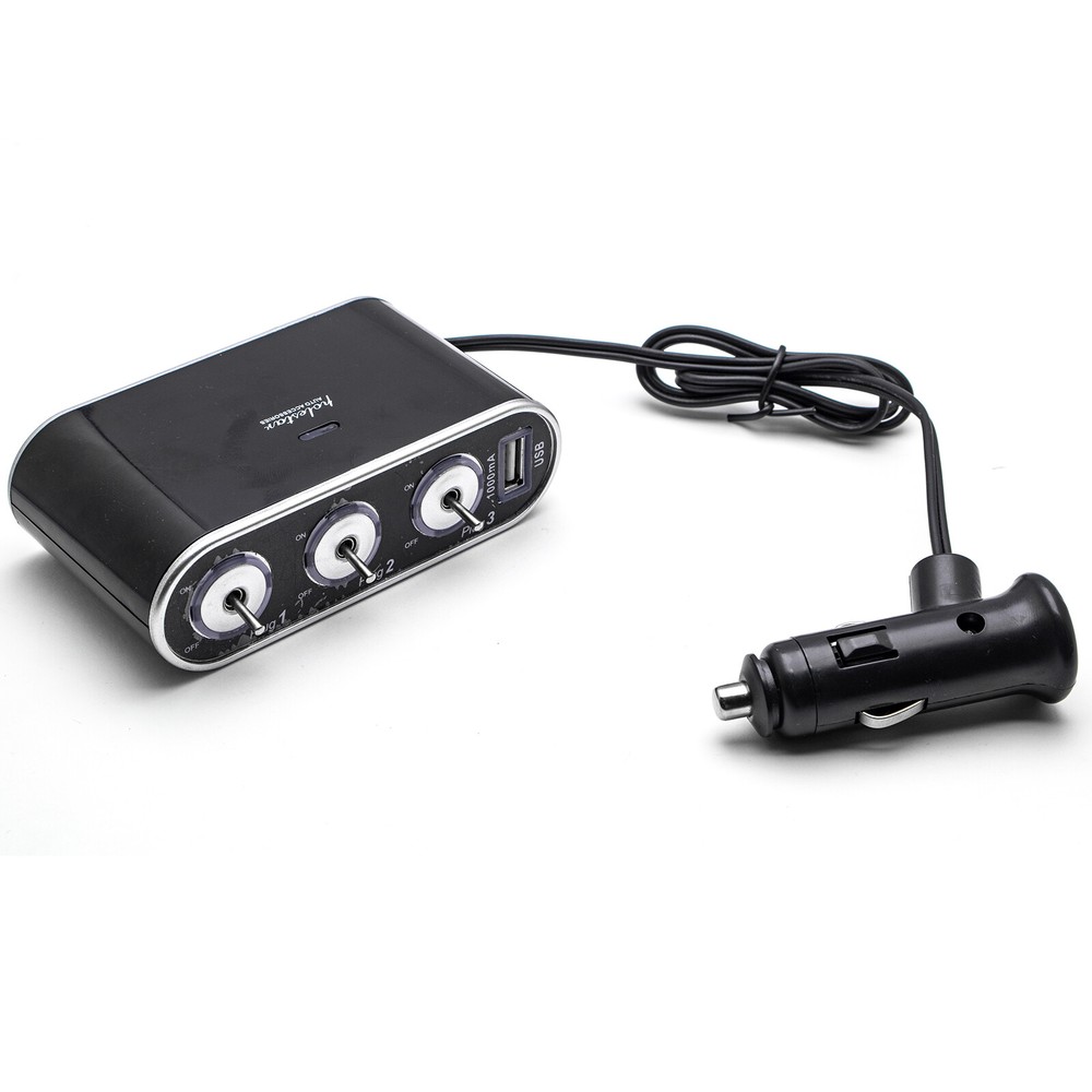 12V/24V Cigarette Lighter Socket Splitter with 1 USB Socket For Volkswagen Jetta