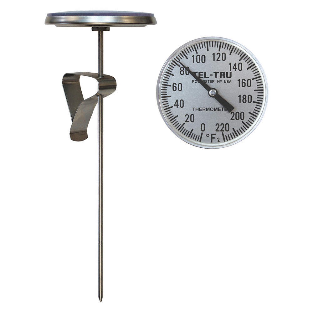 TEL-TRU Analog Dial Thermometer,Stem 8" L 460X12