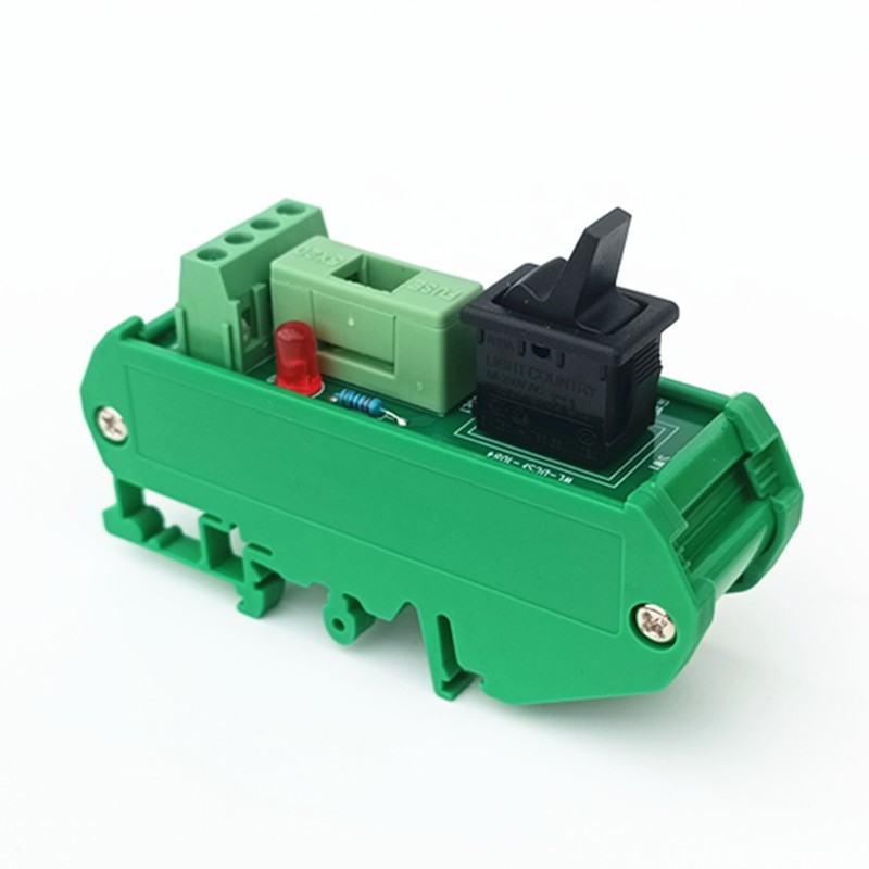 Ultra-thin DIN Rail Mount Toggle Switch DC Power Distribution Strip Module