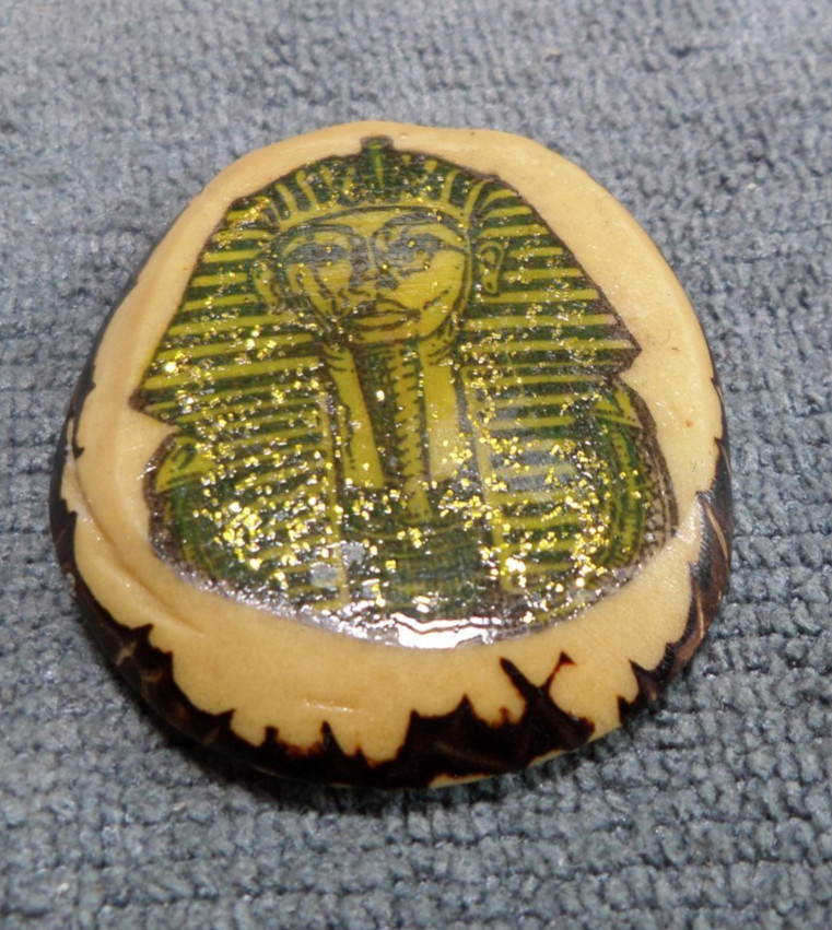 Vintage Artisan Button Egypytian King