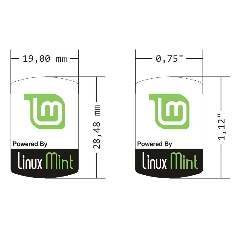 Linux Mint Label / Aufkleber / Sticker / Badge / Logo 1,9cm x 2,8cm [318]