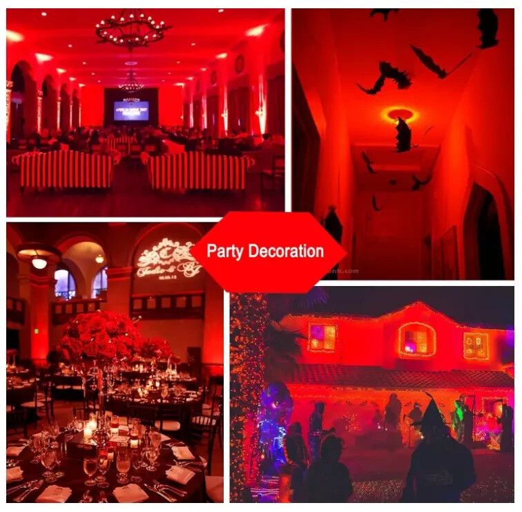 4 Pack LED Red Light Bulb, 60W Equivalent A19 Color Bulbs E26 Medium...