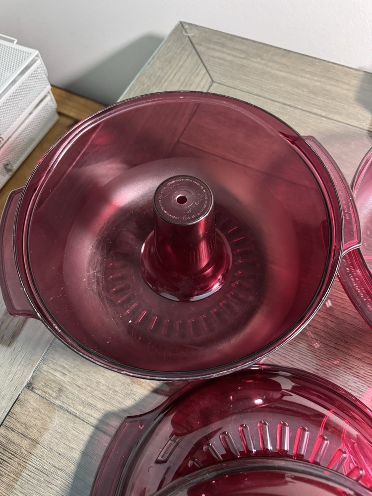 Tupperware TupperWave Stack Cooker Set 12 Pcs Cranberry Used Combo From 2 Sets