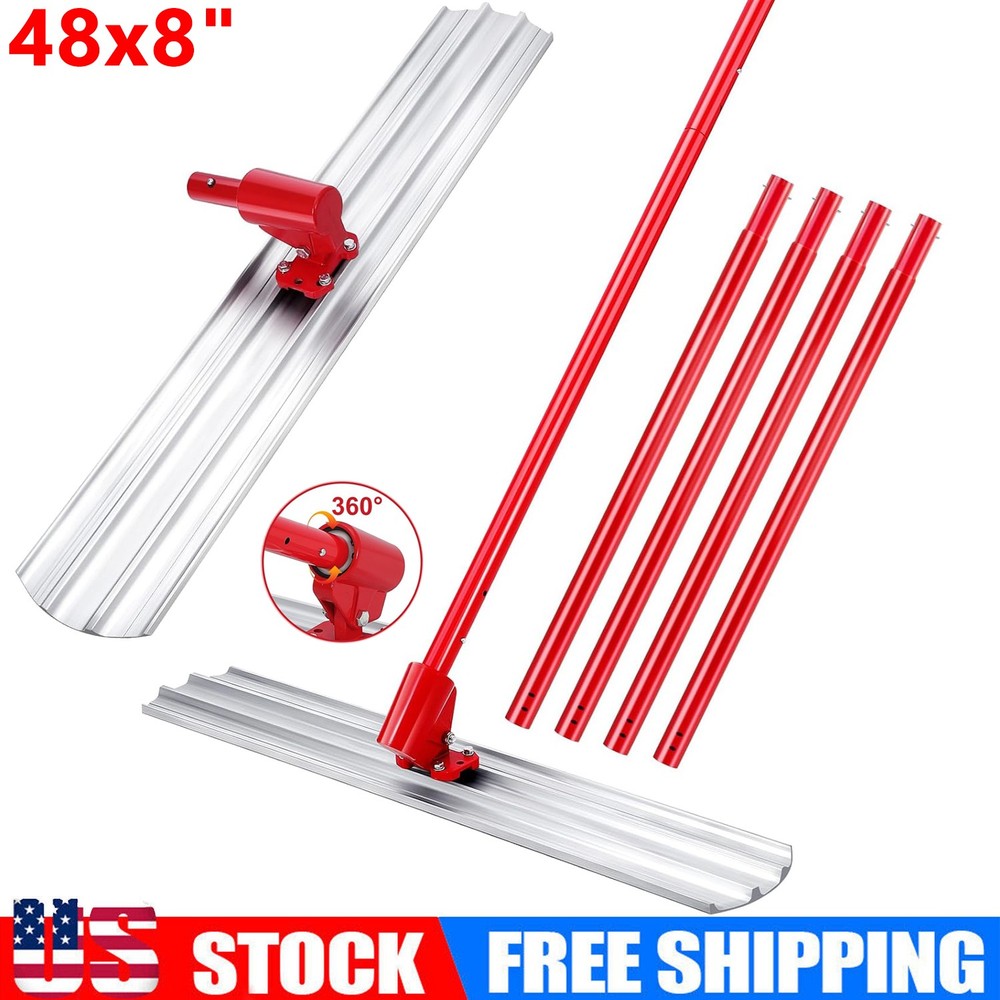 Bull Float Magnesium Concrete Float, 48x8" Aluminum Alloy Concrete Float Tool