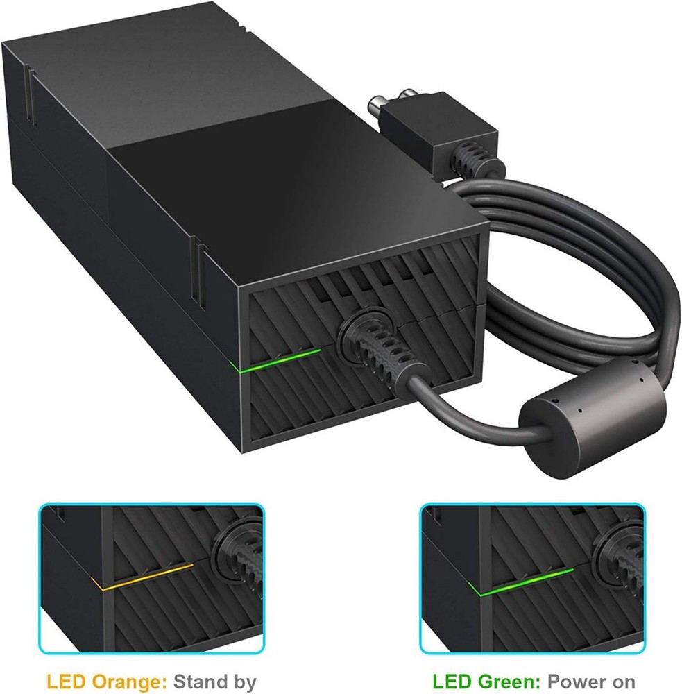 2026 NEW Power Supply Adapter Fit Microsoft Xbox ONE with LED Indicator