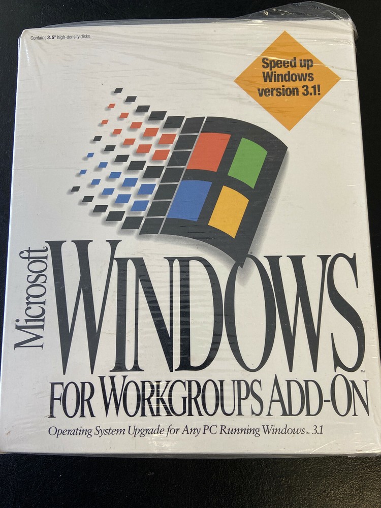 Microsoft Windows For WORKGROUPS ADD-ON  3.1 Operating System *NEW SEALED*