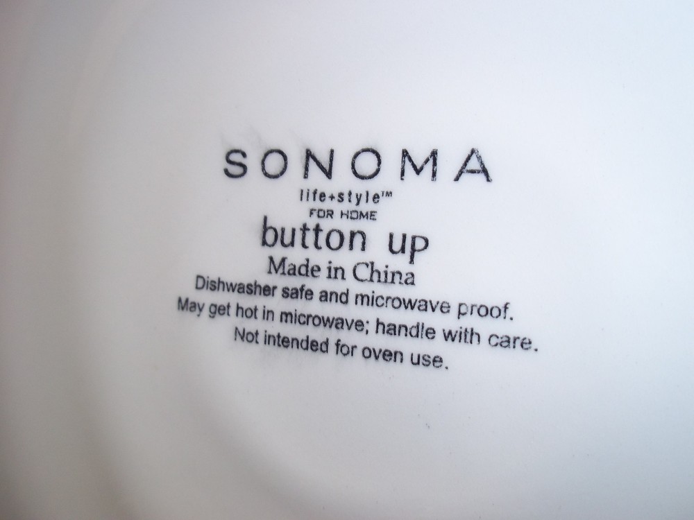 Sonoma  Button Up Snowman Serving Plate