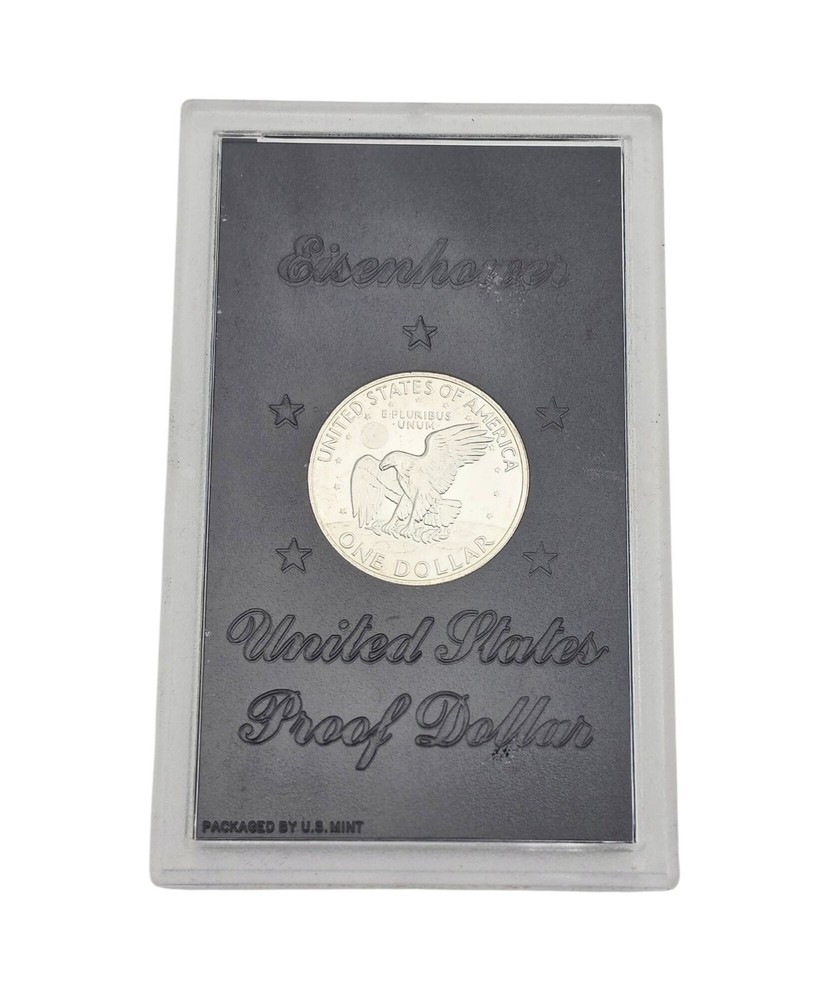 1971 S US Mint Eisenhower Brown Box Ike Proof 40% Silver Dollar