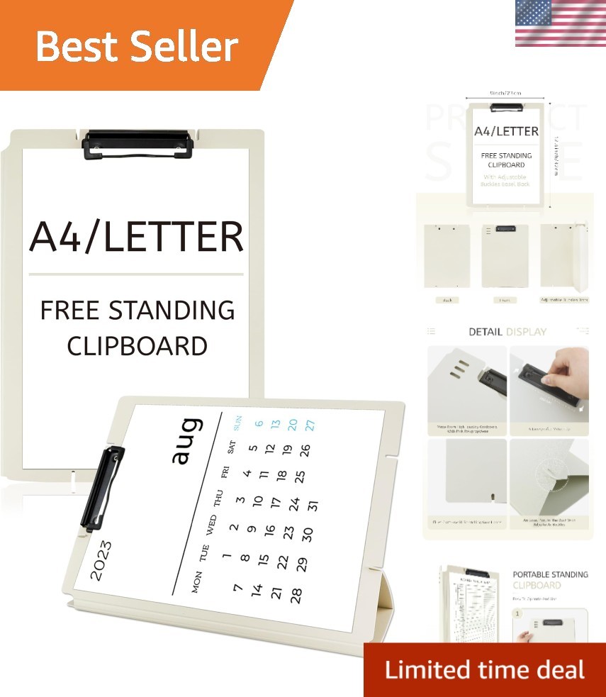 Lightweight Adjustable Clipboard Stand & Document Holder - 9.37 x 12.6 Inches