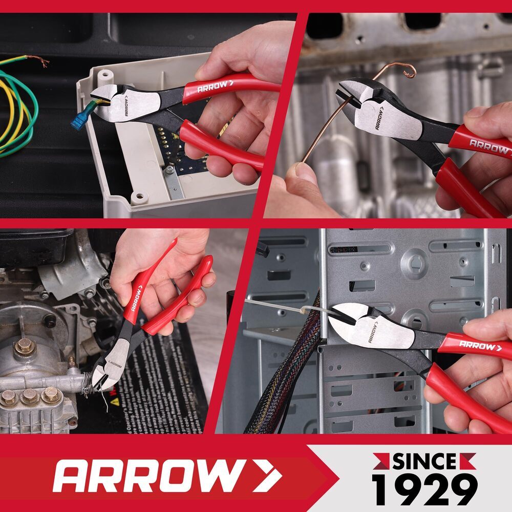 ARROW 7" Heavy Duty High Leverage Diagonal Cutting Plier Wire Cutter Side Cutter