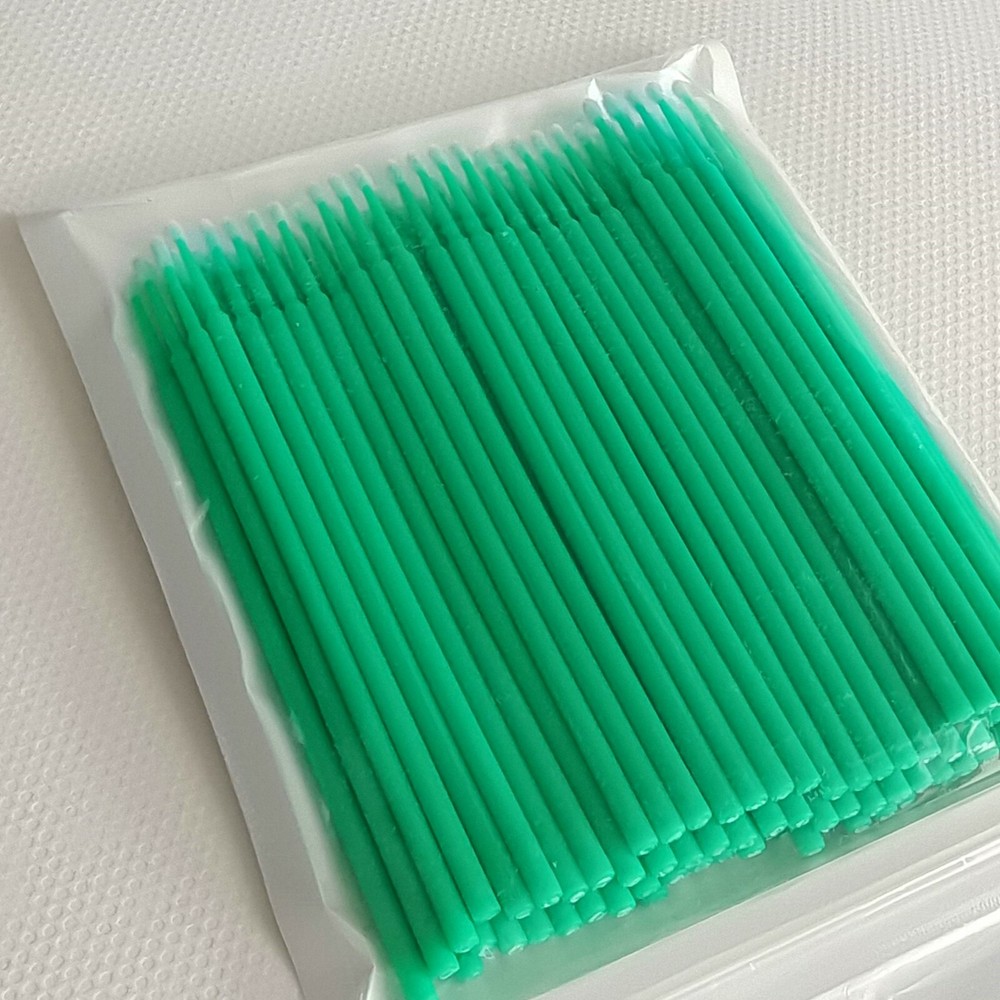 Dental Disposable Micro Applicator Brush Bendable Makeup Eyelash Brushes Green