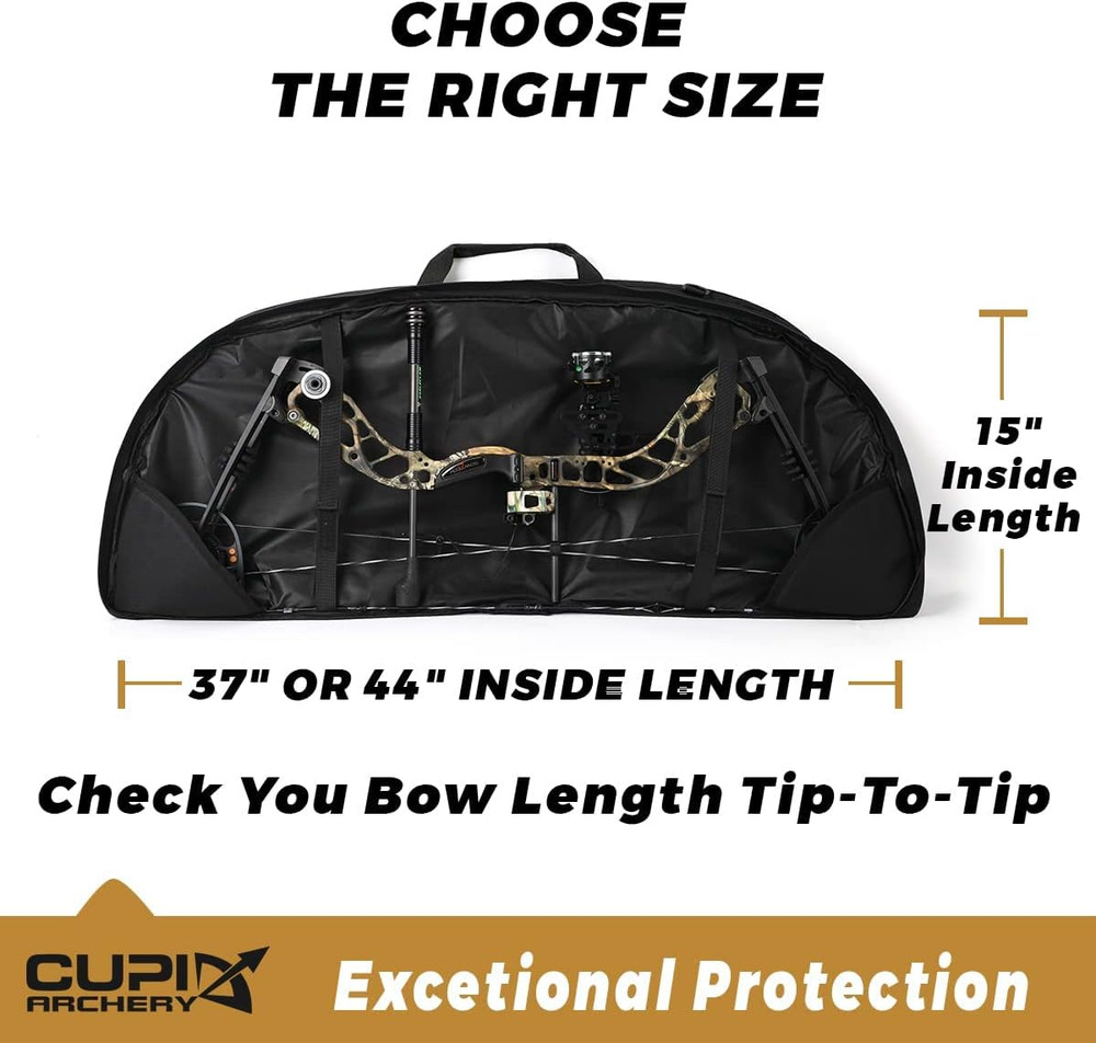 Compound Bow Case Soft Light-Weight Bow Bag with Arrow Pocket and Backpack Strap