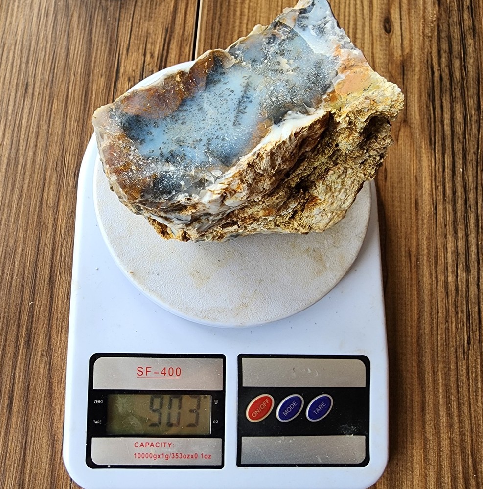 31.85 oz (903 gr) Bluish Dendritic Opal Agate, Dendritic Opal, Dendritic Agate