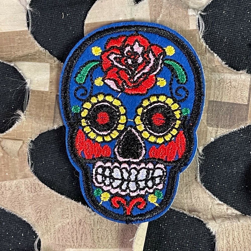 NEW Warrior Iron On Embroidered Morale Patch - Sugar Skull (8-Pack)