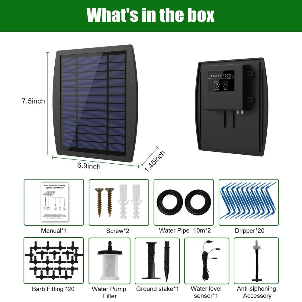 Eco-Friendly Solar Automatic Drip Irrigation System - Supports 30 Pots, 12 Modes