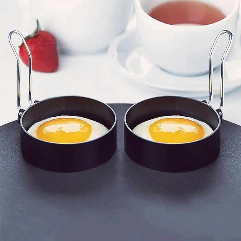2-Pack Nonstick Egg Shaper Pancake Mold Ring Set Breakfast Cooking Tool Omelet