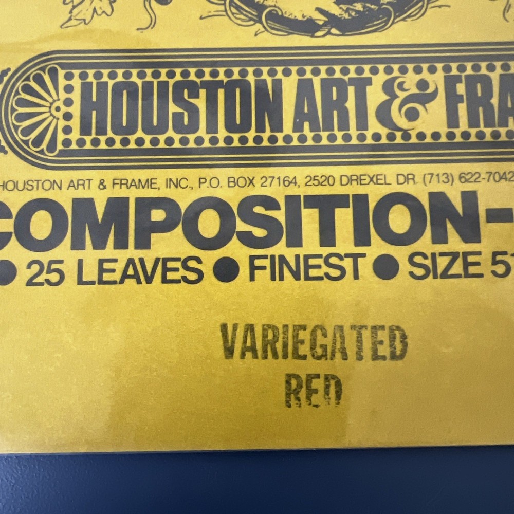 New* Houston Art And Frame Red Composition Leaf 5½x5½ 25 Fine Sheets Each Pkg.