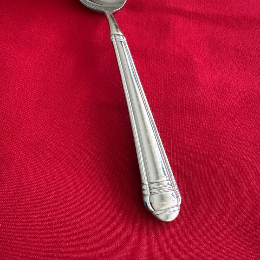 Studio UNKNOWN Vertical Bands Pierced Serving Fork 9 1/4" Stainless Steel