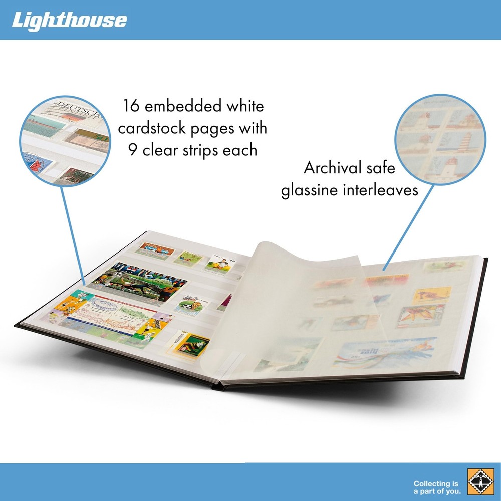 LIGHTHOUSE – “BASIC” Hard Cover Stockbook for Stamps – 1